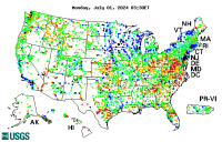 Map of current water resources conditions in the U.S.