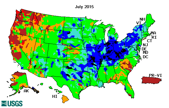 USGS WaterWatch -- Streamflow conditions