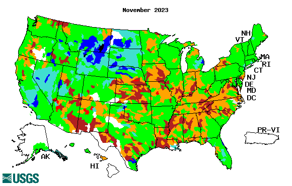 USGS WaterWatch -- Streamflow conditions