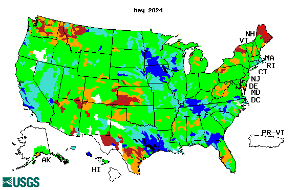 USGS WaterWatch -- Streamflow conditions