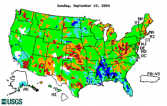 1-day streamflow conditon map