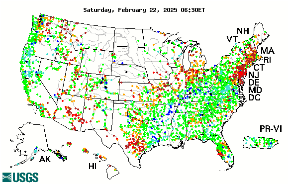 USGS WaterWatch -- Streamflow conditions