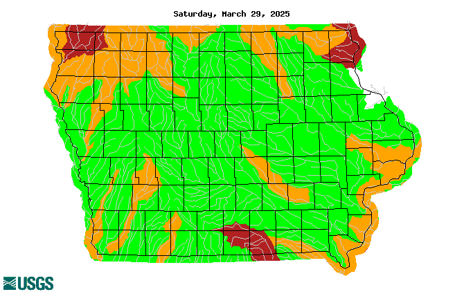 IA Daily Streamflow map