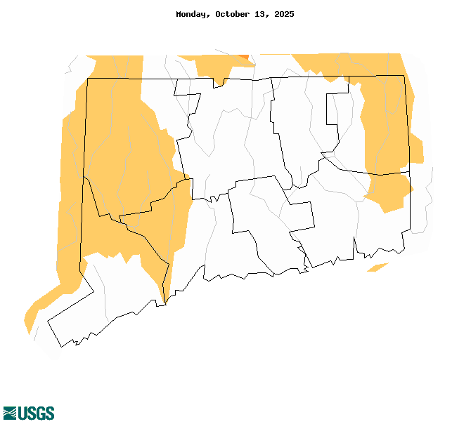 below normal 7-day average streamflow condition map