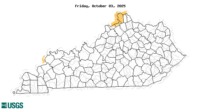 below normal 7-day average streamflow condition map