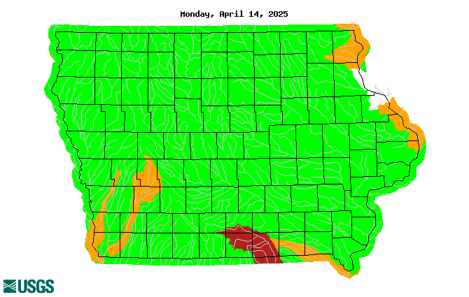 IA Daily Streamflow map