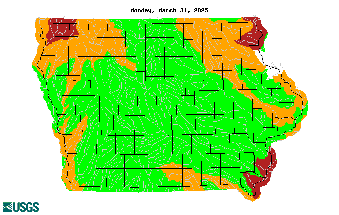 IA Daily Streamflow map