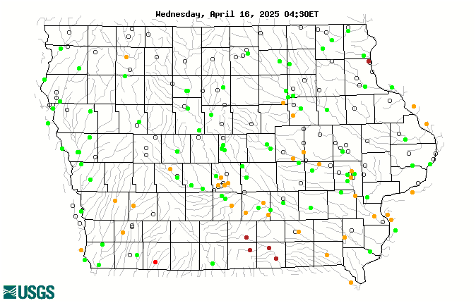 State level streamflow anomaly map from USGS