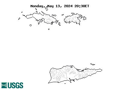Stream gage levels in Virgin Islands, relative to 30 year average.