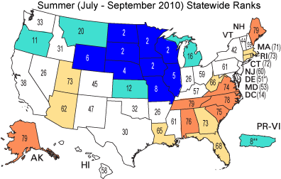 July-September statewide ranks
