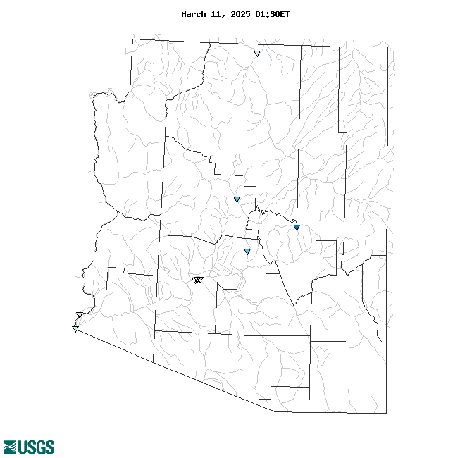 Map of , showing which states provide real-time computed water-quality data