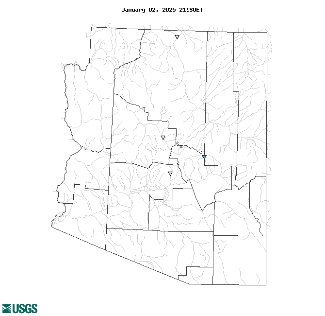 Map of , showing which states provide real-time computed water-quality data