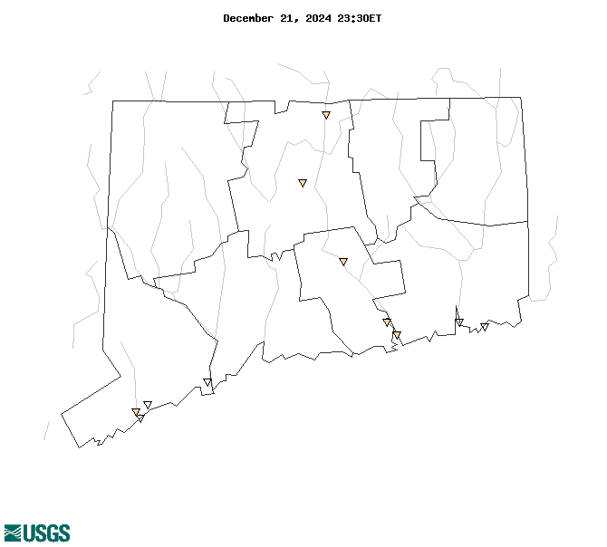 Map of , showing which states provide real-time computed water-quality data