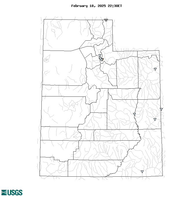 Map of , showing which states provide real-time computed water-quality data